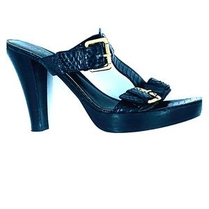 Ralph Lauren Strappy Heeled Black Shoes